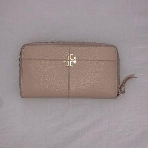 Tory Burch blush wallet with gold hardware